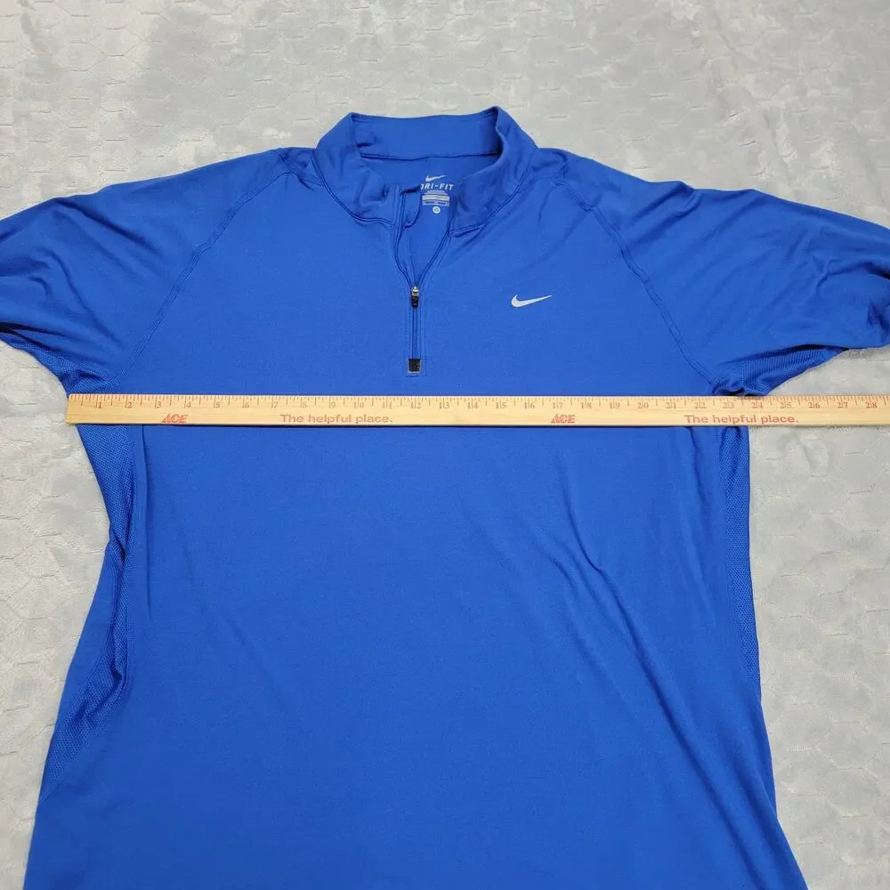 Nike Dri Fit Element Mens XL Blue Half Zip Running Pullover Jacket Shirt